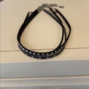 Leather studded chokkers
